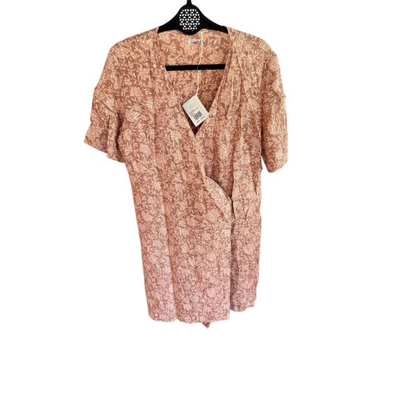NWT Faherty Womens Bronze Riviera Floral Tie Wrap Ashley Linen Dress Medium - Picture 7 of 12